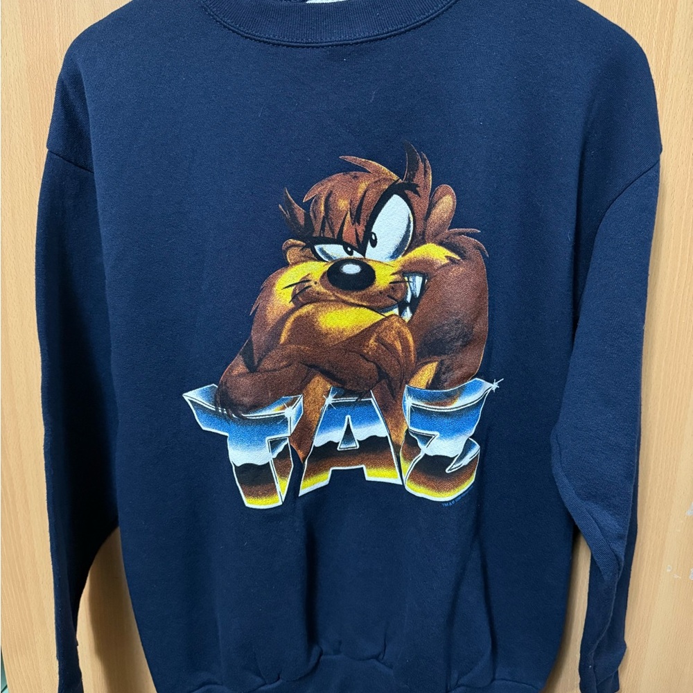 Tultex Blue Crewneck Sweater with Taz Design